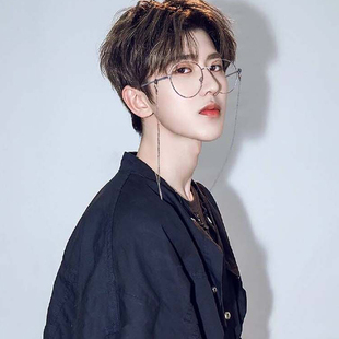 蔡徐坤同款链条眼镜女韩版潮ins复古圆框原宿风ulzzang近视框架男