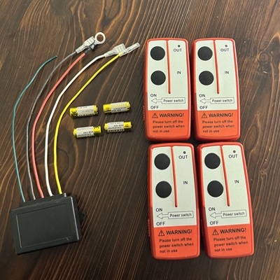 插口进口电动绞盘专用遥控器12V24V无线控制器越野绞盘接收器通用