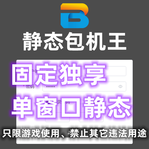 静态包机王稳定独享固定节点模拟器单窗口单节点手游端游雷电多开