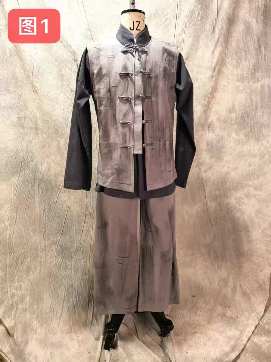 做旧款民国装长袍游击队红军装平民服装男款舞台表演服