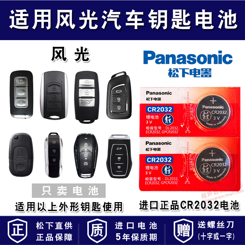 适用东风风光汽车车钥匙电池