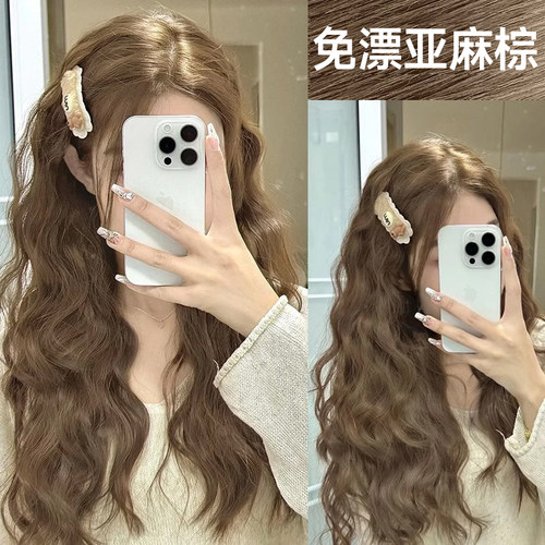 亚麻棕色染发剂膏榛果灰棕泡泡自己在家染头膏天然植物纯女正品牌