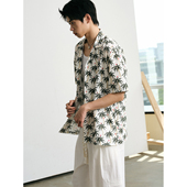 25夏 椰子树 主题印花休闲短袖 FERMENTEDSHIRT 衬衫