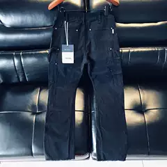 Loose Fit High-End Quality Pure Black Jeans for Men, Spring and Autumn Trendy Casual Workwear with Zipper Slit Straight-Leg Pants