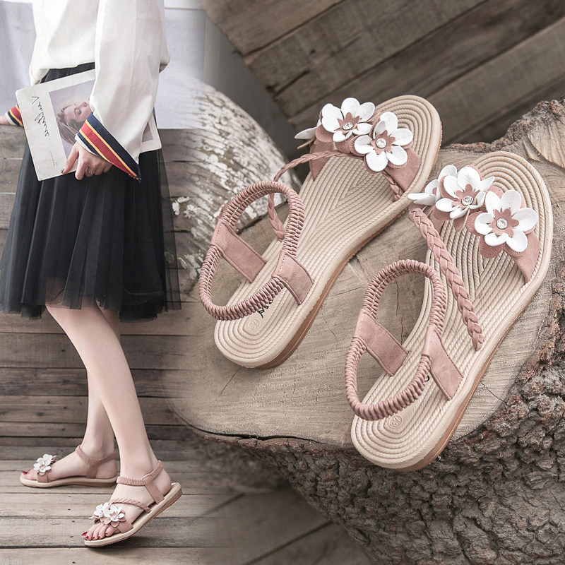 仙女风凉鞋女学生2021夏季新款女鞋韩版百搭沙滩鞋平底厚底罗马鞋|ruв категории Женская обувь, сандалии - от Buy2taobao.com для оказания профессиональной услуги покупки агента Taobao