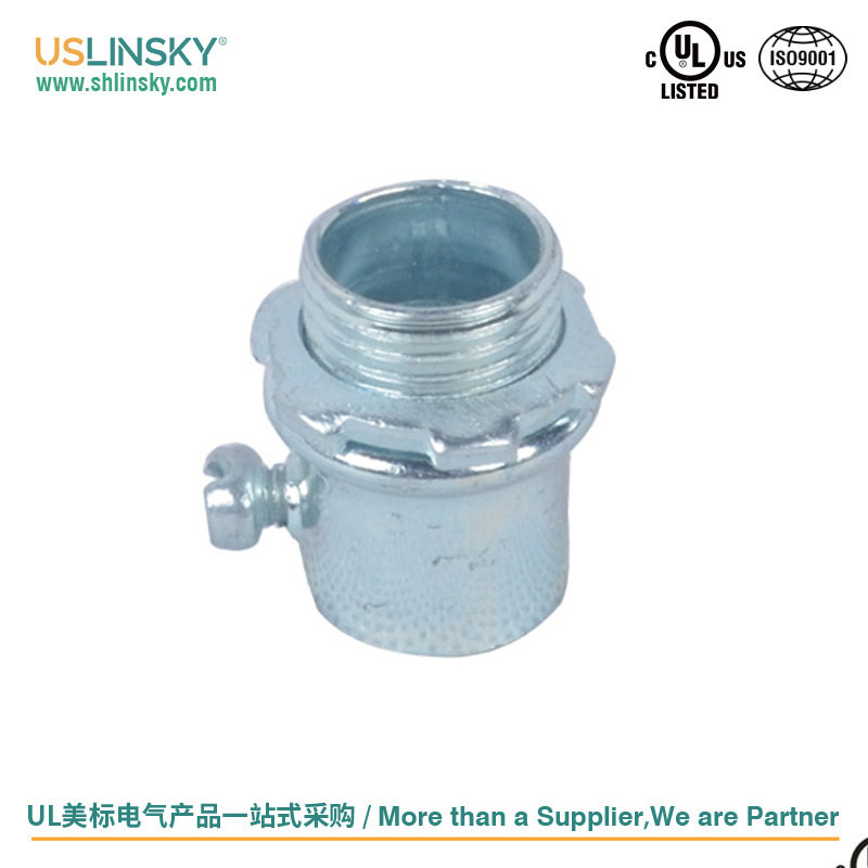 Linsky灵天UL美标接头EMT管金属线管铁镀锌接头锁母EC131 1/2接头