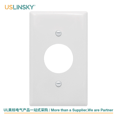 USLINSKY灵天美标插座面板单孔ETL认证白色PC墙壁插座面板WSR-01