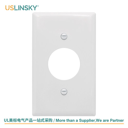 USLINSKY灵天美标插座面板单孔ETL认证白色PC墙壁插座面板WSR-01