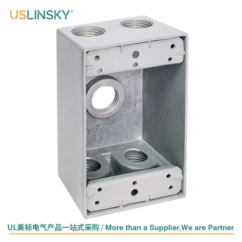 USLINSKY灵天美标UL认证铸铝防水接线盒开关插座电源底盒1B50-5