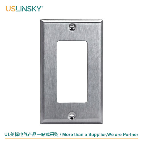 USLINSKY灵天美标ETL认证不锈钢一位二位开关插座面板WDG-01SS