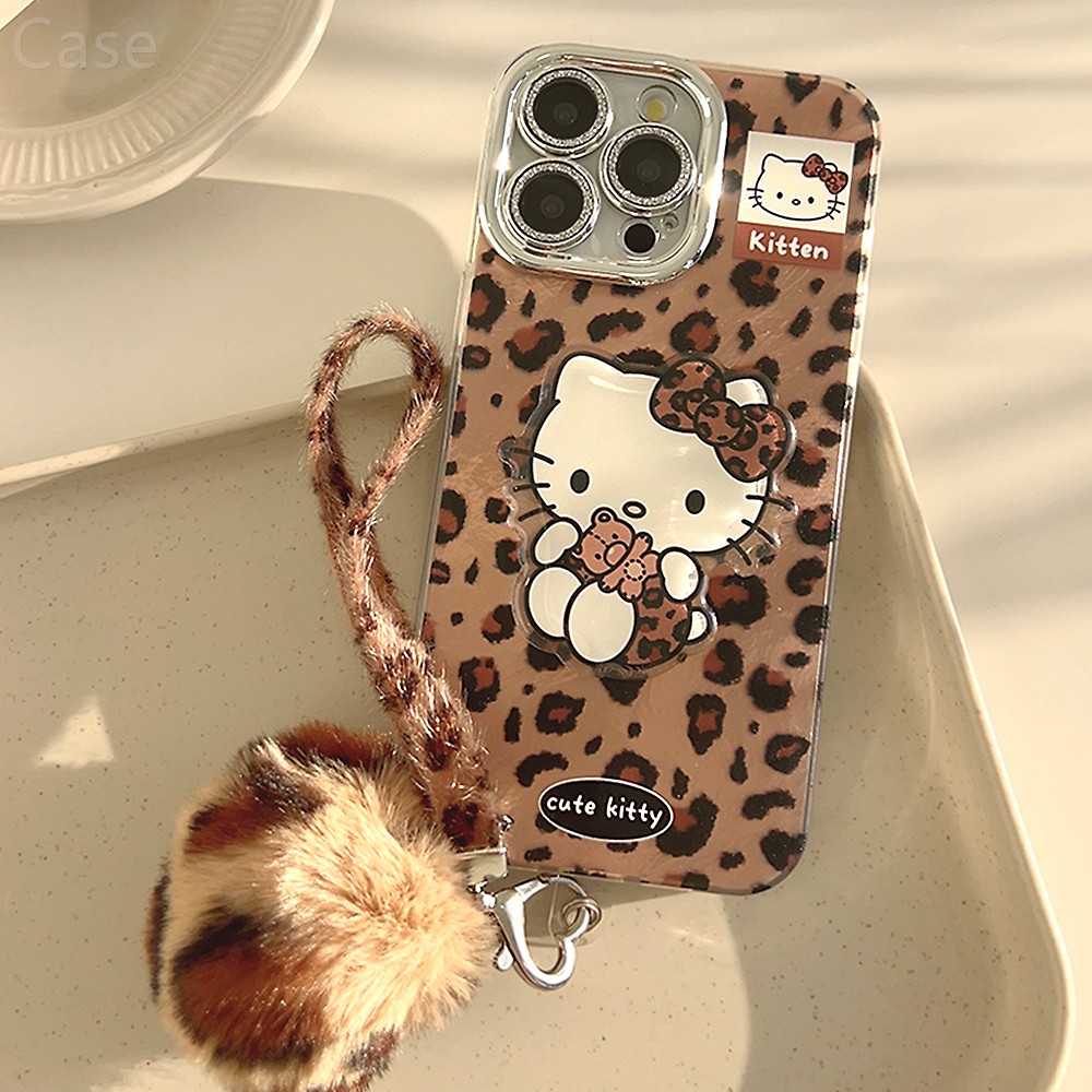 甜酷ins立体棕色kitty猫咪适用iphone17promax苹果16手机壳新款14美拉德女款12pro带挂绳13pro闪粉14pro硬壳
