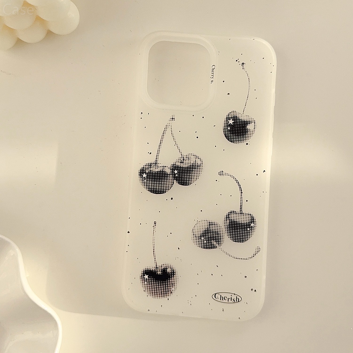 价ins甜酷黑色樱桃适用苹果17promax手机壳iphone17新款15pro男女款14日韩12软壳16个性复古简约水果11磨砂白