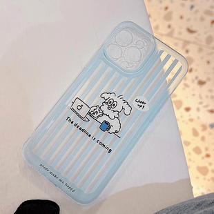 原创狗韩风iphone16苹果手机壳17 pro光油14plus硅胶16适用11软12