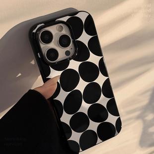 高级感设计17promax苹果16手机壳适用iPhone13个性 圆圈11亮面套12