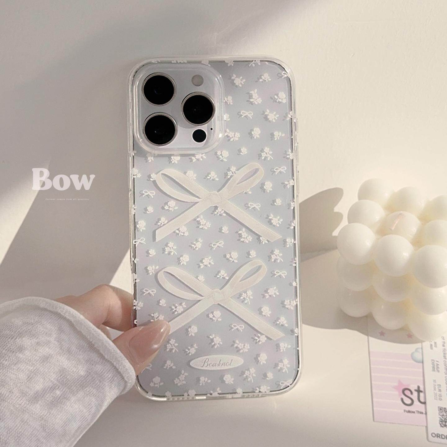 ins丝带蝴蝶结iPhone17pro max适用15苹果14硅胶透明13女