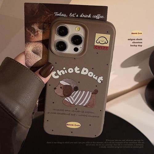 秋冬ins复古棕色适用iphone17手机壳苹果16pro max原创14软15卡通