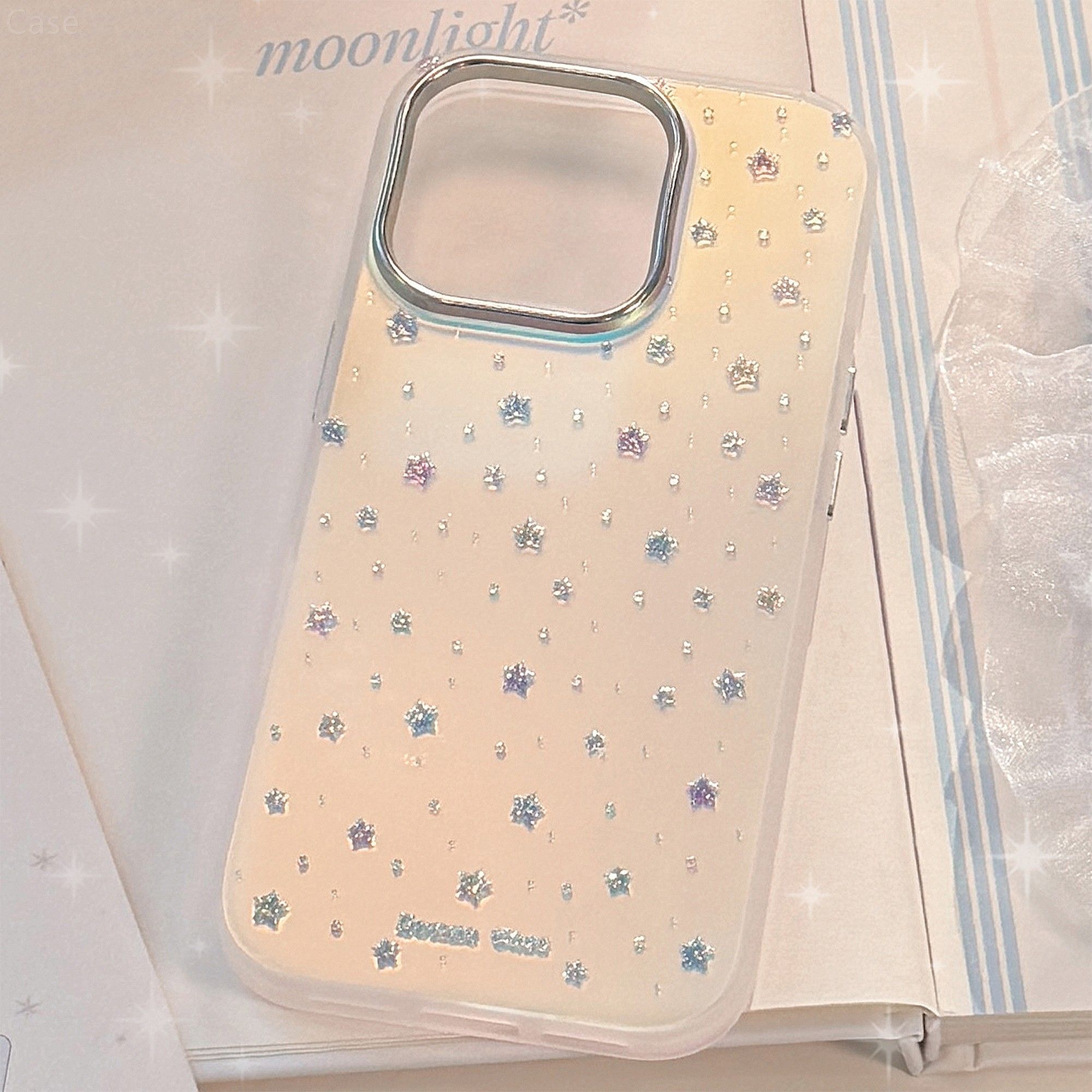 琉砂闪粉小星星适用苹果17promax手机壳iphone16新款15pro女款14小众小清新12镭射11全包硬壳13电镀简约【价