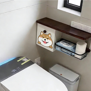 可爱小狗卫生间马桶边置物架姨妈巾储物柜卫生巾收纳架马桶收纳盒