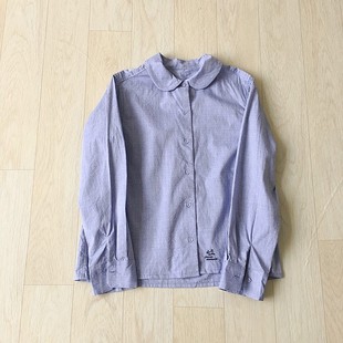 衬衫 简约休闲百搭女夏季 上衣 日单孤品娃娃领提花宽松纯色长袖 女装