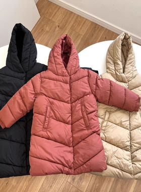外贸女童中大童棉衣加厚款棉服