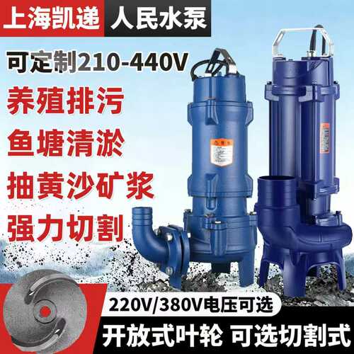 220V三相无堵塞抽砂抽粪泥浆泵