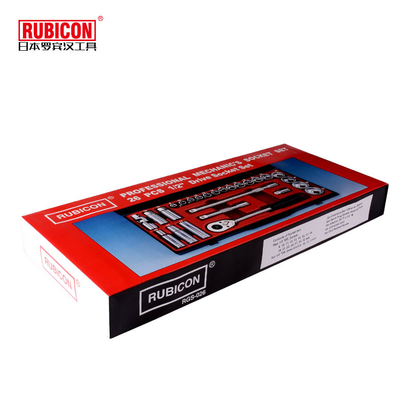 日本罗宾汉RUBICON RGS026 26件套套筒扳手 汽修汽保棘轮工具套装