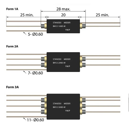 Standex relays 继电器  BH系列干簧继电器  BH-67D-5 - 实物图