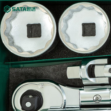 世达3/4重型套筒套装12角大号套筒19mm/25mm套管头子09015 09016