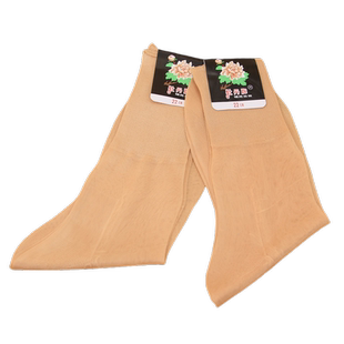 老年人卡普龙锦纶丝袜女士丝光女袜牡丹夏季妈妈上海老式袜子老人
