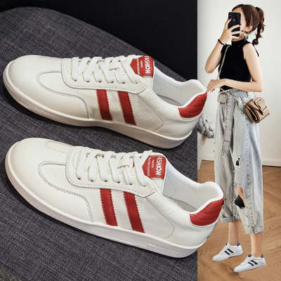 头层牛皮小白鞋女款2026新款真皮百搭透气情侣软底运动休闲板鞋子