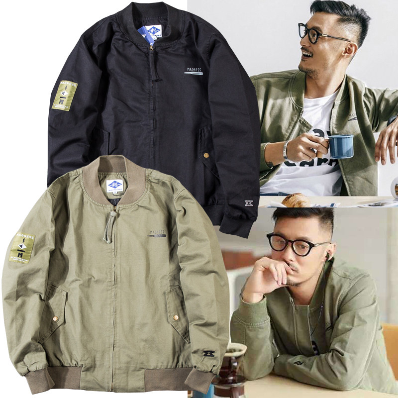 香港潮牌代购新款日系休闲棒球服飞行服保暖立领夹克外套男