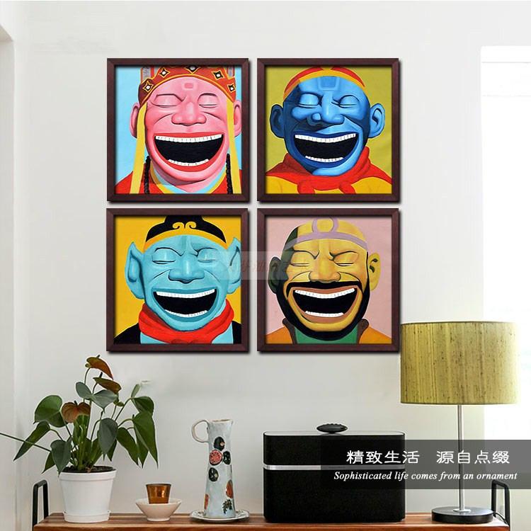 手绘油画个性装饰画酒吧抽象人物挂画沙发背景墙画风格壁画餐厅画图片