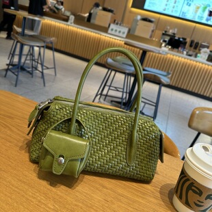 SELIN WEISS 2026新款高级小众手工编织保龄球包百搭手提包枕头包