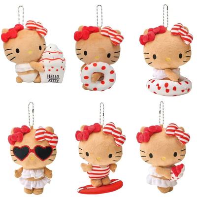26年2月发售 日本avail正品hellokitty夏日黑皮泳圈毛绒玩偶挂件