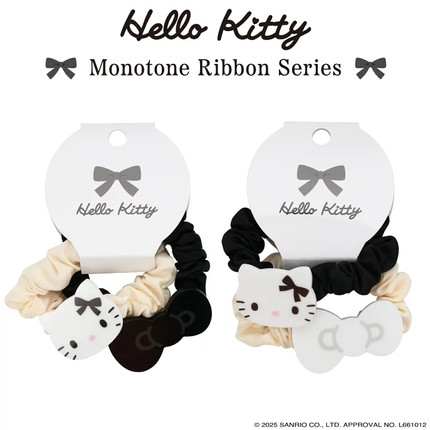 现货 日本妆美堂三丽鸥hellokitty质感极简蝴蝶结绑发头绳发圈
