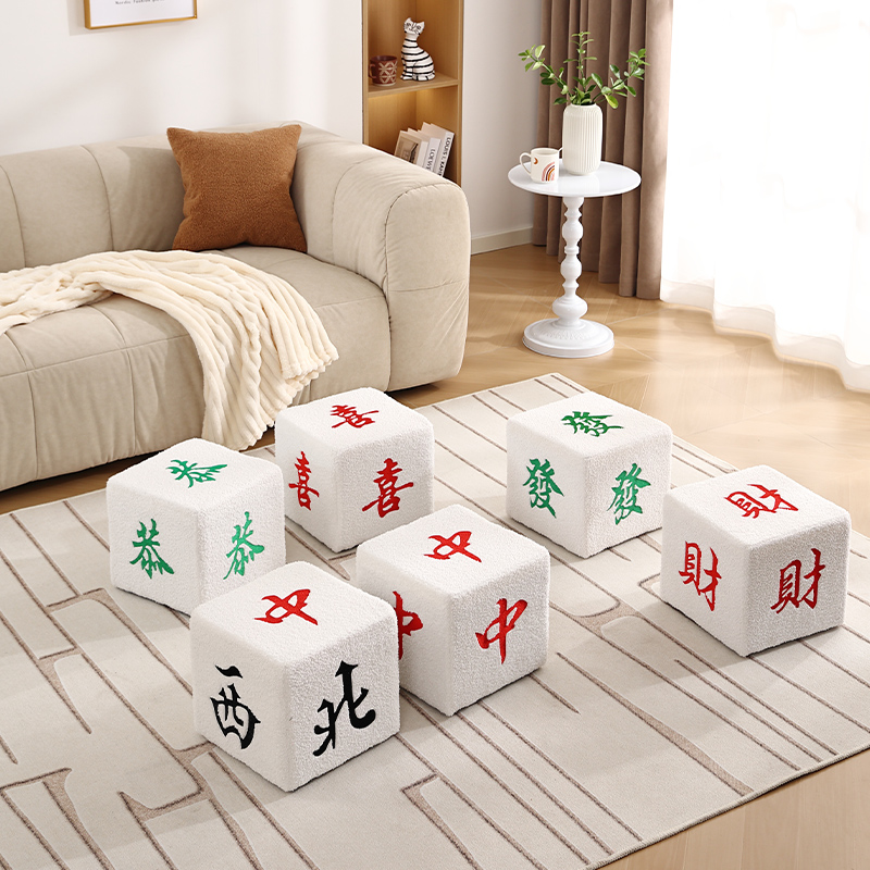 换鞋凳门口家用矮凳羊羔绒