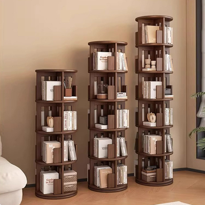 旋转实木书架360度书柜