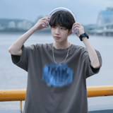 青春流行涂抹模糊图案夏季短袖T袖A425-T3609-p28控38面料棉，男装T恤，电商A425