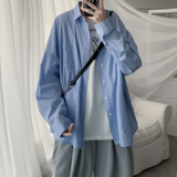 春装男士衬衫长袖宽松条纹衬衣A425-C119-p55控68，男装衬衫，电商A425