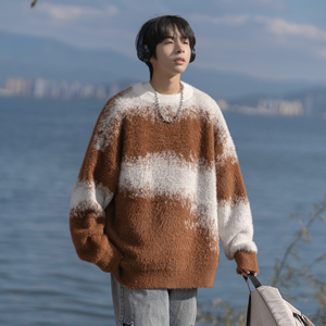 潮流圆领套头毛衣A425-M26382-P70控98面料聚酯,男装针织衫/毛衣,电商A425