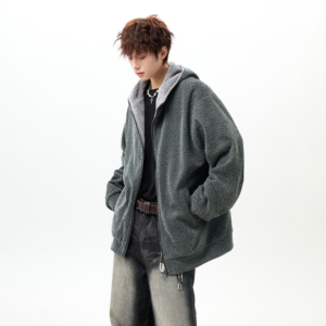 潮流毛内雪尼尔连帽外套A425-Y529-特批70图片