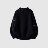 潮流百搭字母标圆领毛衣A425-M26601-P78控98面料聚酯，男装针织衫/毛衣，电商A425