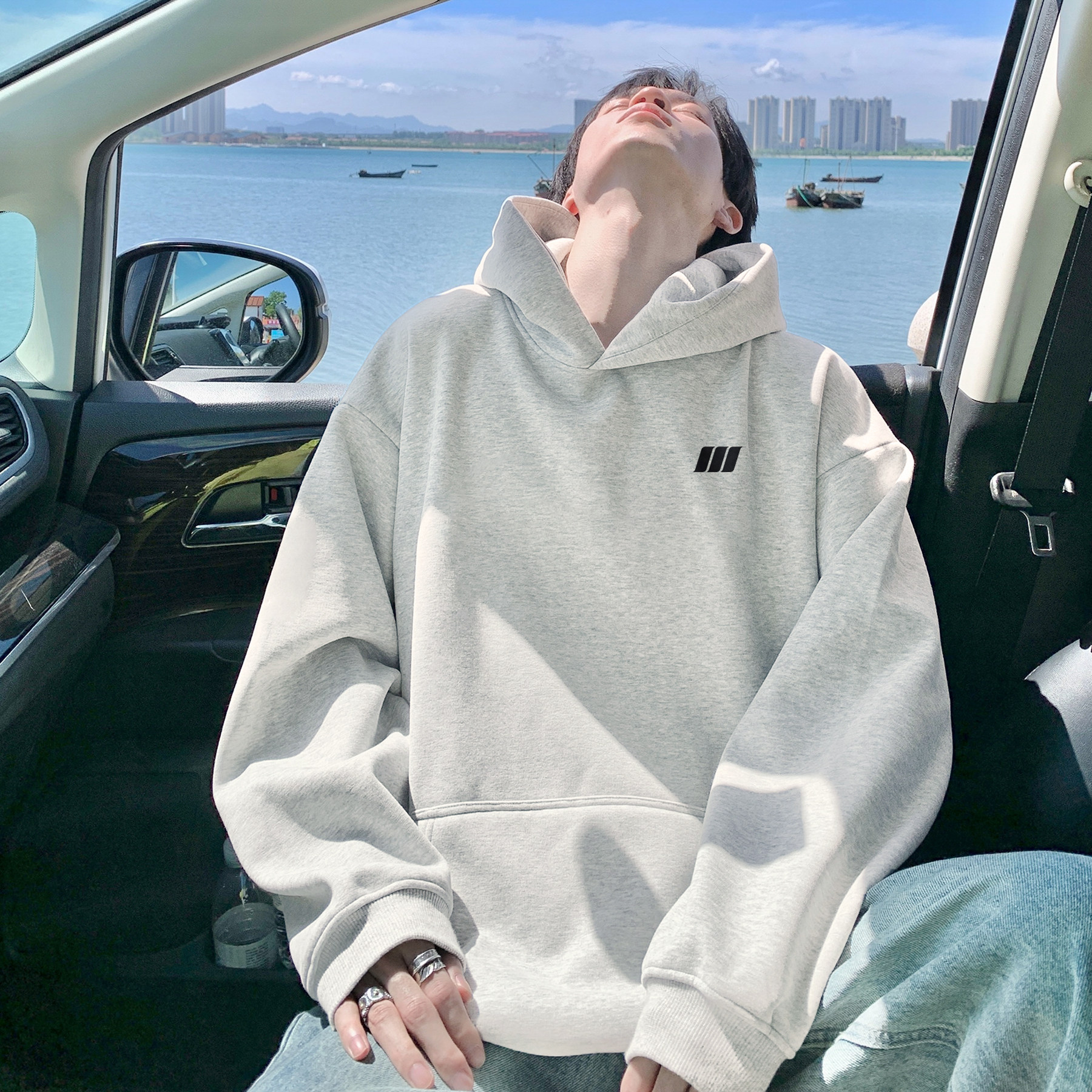 潮流小标连帽卫衣A425-Q4245-P65控78面料65%%棉35%聚酯,男装卫衣,电商A425