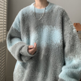 笔迹泼墨圆领毛衣A425-M26382-P70控98面料聚酯，男装针织衫/毛衣，电商A425