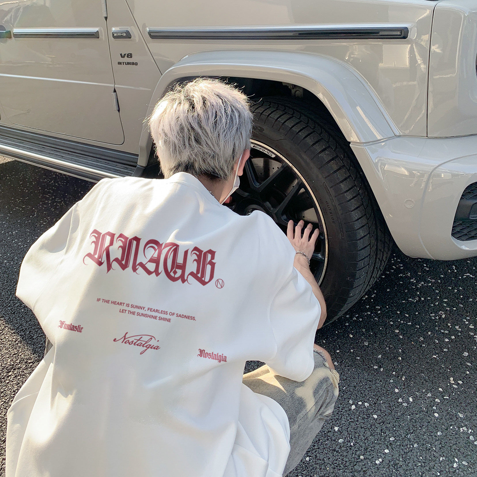 潮流哥特字排版短袖T恤A425-T3776-P38控48面料棉图片