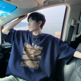 潮流报纸分裂印花短袖T恤A425-T3648-P28控38面料棉，男装T恤，电商A425