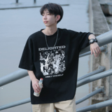 百搭潮流人影图案短袖T恤A425-T3588-P28控38面料棉，男装T恤，电商A425