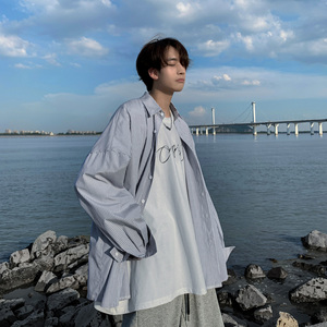 春装男士衬衫长袖宽松条纹衬衣 A425-C119-p55控68图片