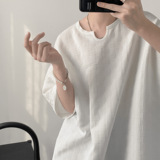 暗纹肌理面料小缺口领短袖T恤 A425-T1263-P38控49,男装T恤,电商A425, 暗纹肌理面料小缺口领短袖T恤 A425-T1263-P38控49,男装T恤,电商A425,