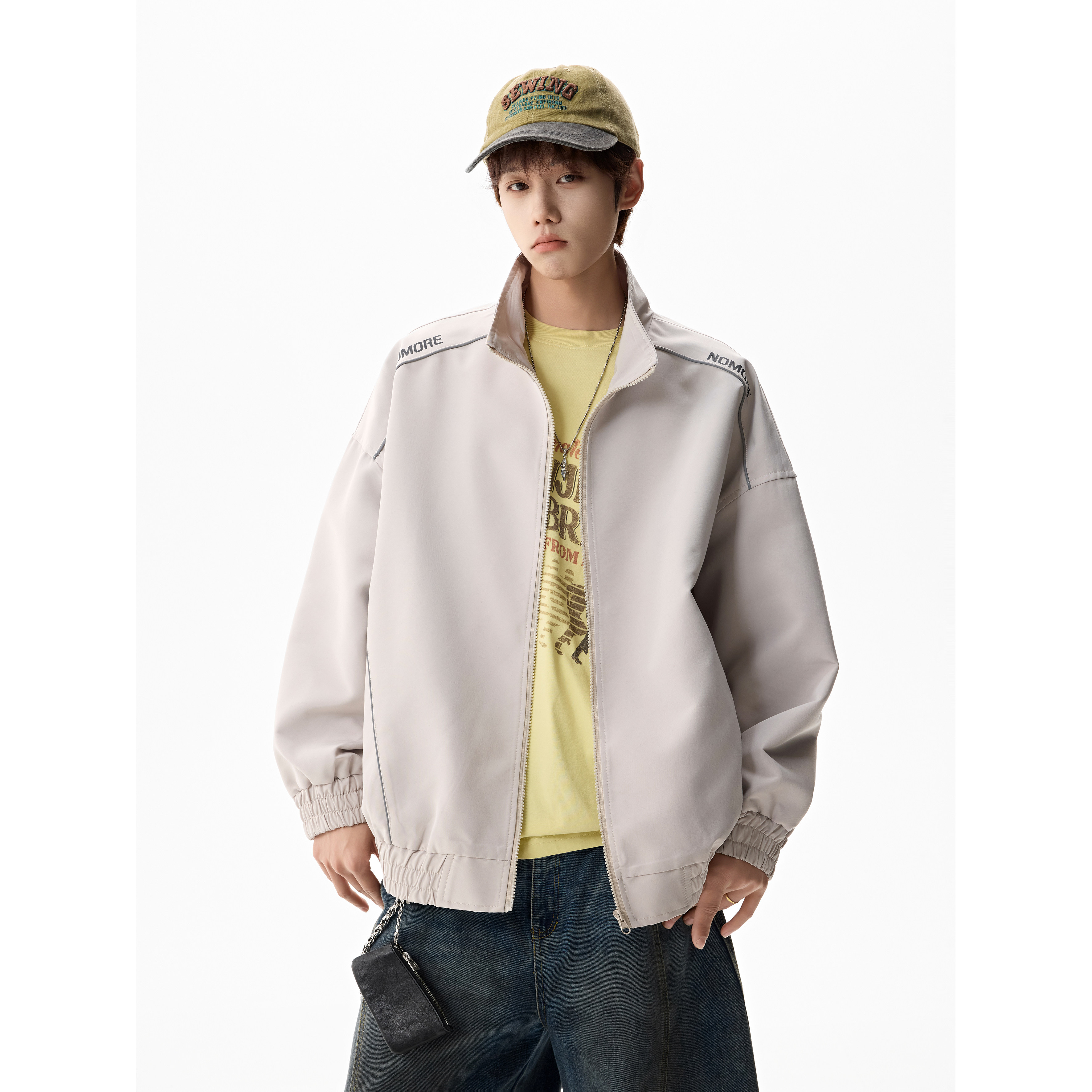 时尚潮流宽松拉链夹克衫外套A425-W6308-控138-面料聚酯，男装夹克，电商A425